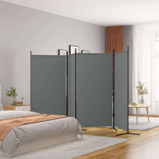 vidaXL 4 paneles antracitszürke szövet térelválasztó 346x180 cm bútor