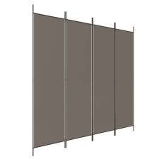 vidaXL 4 paneles antracitszürke szövet térelválasztó 698x180 cm (350284) bútor