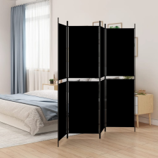 vidaXL 4 paneles fekete szövet térelválasztó 200 x 200 cm bútor
