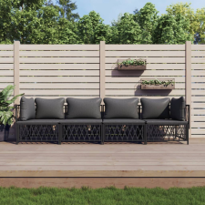 vidaXL 4-részes antracitszürke acél kerti ülőgarnitúra párnákkal (3186821) kerti bútor