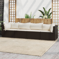 vidaXL 4 részes barna polyrattan kerti ülőgarnitúra párnákkal kerti bútor