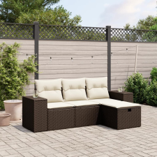 vidaXL 4 részes barna polyrattan kerti ülőgarnitúra párnákkal kerti bútor
