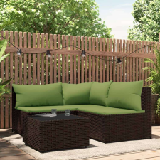 vidaXL 4 részes barna polyrattan kerti ülőgarnitúra párnákkal kerti bútor