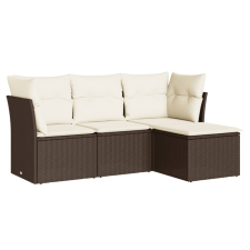 vidaXL 4 részes barna polyrattan kerti ülőgarnitúra párnákkal (3217543) kerti bútor