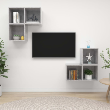 vidaXL 4 részes betonszürke forgácslap TV-szekrény szett bútor