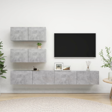 vidaXL 4 részes betonszürke forgácslap TV-szekrényszett bútor