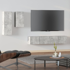 vidaXL 4 részes betonszürke szerelt fa TV-szekrényszett bútor