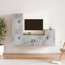 vidaXL 4 részes betonszürke szerelt fa TV-szekrényszett bútor