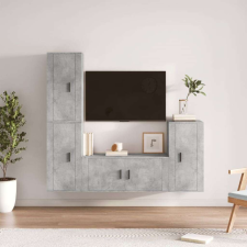 vidaXL 4 részes betonszürke szerelt fa TV-szekrényszett bútor