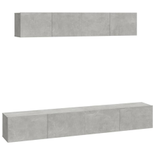 vidaXL 4 részes betonszürke szerelt fa TV-szekrényszett (3114537) bútor