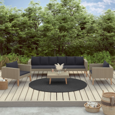 vidaXL 4 részes bézs polyrattan kerti ülőgarnitúra párnákkal kerti bútor