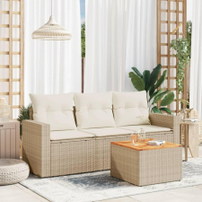 vidaXL 4 részes bézs polyrattan kerti ülőgarnitúra párnákkal kerti bútor