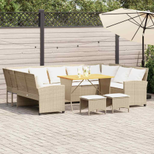 vidaXL 4 részes bézs polyrattan kerti ülőgarnitúra párnákkal kerti bútor