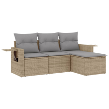 vidaXL 4 részes bézs polyrattan kerti ülőgarnitúra párnákkal (3220068) kerti bútor
