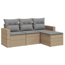 vidaXL 4 részes bézs polyrattan kerti ülőgarnitúra párnákkal (3251206) kerti bútor