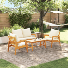 vidaXL 4 részes bistró szett párnákkal szilárd akácfából kerti bútor