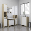 vidaXL 4 részes fehér-sonoma színű fürdőszobai bútorszett