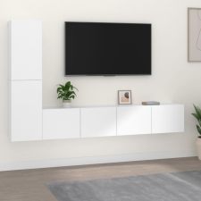 vidaXL 4 részes fehér szerelt fa TV-szekrényszett bútor