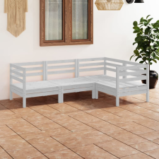 vidaXL 4 részes fehér tömör fenyőfa kerti ülőgarnitúra kerti bútor