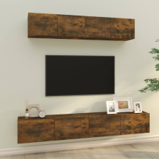 vidaXL 4 részes füstös tölgy színű szerelt fa TV-szekrényszett bútor