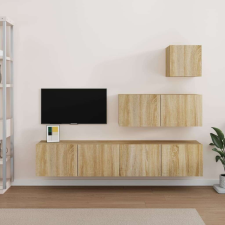 vidaXL 4 részes sonoma tölgy színű szerelt fa TV-szekrényszett bútor