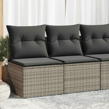 vidaXL 4 részes szürke polyrattan akácfa kerti ülőgarnitúra párnákkal kerti bútor