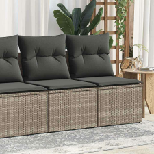 vidaXL 4 részes szürke polyrattan akácfa kerti ülőgarnitúra párnákkal kerti bútor