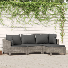 vidaXL 4 részes szürke polyrattan kerti ülőgarnitúra párnákkal kerti bútor