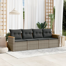 vidaXL 4 részes szürke polyrattan kerti ülőgarnitúra párnákkal kerti bútor