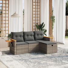 vidaXL 4 részes szürke polyrattan kerti ülőgarnitúra párnákkal kerti bútor