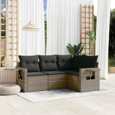 vidaXL 4 részes szürke polyrattan kerti ülőgarnitúra párnákkal kerti bútor