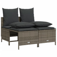 vidaXL 4 részes szürke polyrattan kerti ülőgarnitúra párnákkal kerti bútor