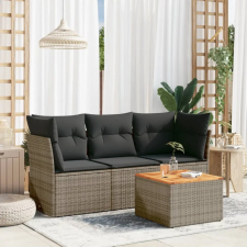 vidaXL 4 részes szürke polyrattan kerti ülőgarnitúra párnákkal kerti bútor