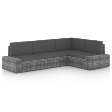 vidaXL 4 részes szürke polyrattan kerti ülőgarnitúra párnákkal (3067170) kerti bútor
