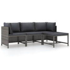 vidaXL 4 részes szürke polyrattan kerti ülőgarnitúra párnákkal (313502) kerti bútor