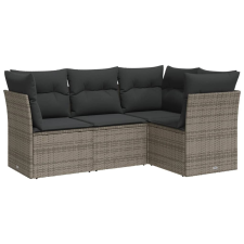 vidaXL 4 részes szürke polyrattan kerti ülőgarnitúra párnákkal (3217580) kerti bútor