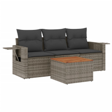 vidaXL 4 részes szürke polyrattan kerti ülőgarnitúra párnákkal (3224436) kerti bútor