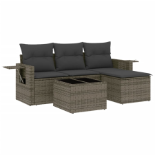 vidaXL 4 részes szürke polyrattan kerti ülőgarnitúra párnákkal (3252407) kerti bútor