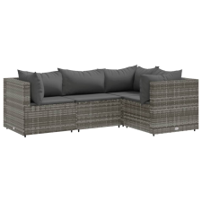 vidaXL 4 részes szürke polyrattan kerti ülőgarnitúra párnákkal (3308074) kerti bútor