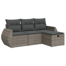 vidaXL 4 részes szürke polyrattan kerti ülőgarnitúra párnákkal (3325556) kerti bútor