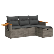 vidaXL 4 részes szürke polyrattan kerti ülőgarnitúra párnákkal (3325952) kerti bútor