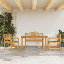 vidaXL 4 részes tömör tíkfa kerti étkezőgarnitúra kerti bútor