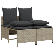 vidaXL 4 részes világosszürke polyrattan kerti ülőgarnitúra párnákkal kerti bútor