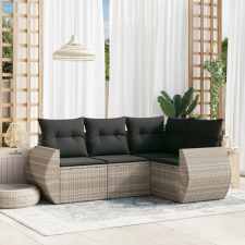 vidaXL 4 részes világosszürke polyrattan kerti ülőgarnitúra párnákkal kerti bútor