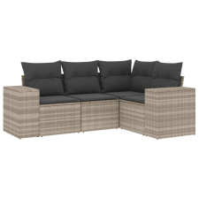 vidaXL 4 részes világosszürke polyrattan kerti ülőgarnitúra párnákkal (3222511) kerti bútor