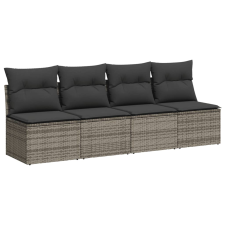 vidaXL 4 személyes szürke polyrattan kerti kanapé párnával (366116) kerti bútor
