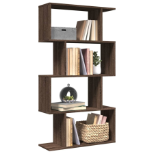 vidaXL 4 szintes barna tölgy fa elválasztó könyvespolc 70x24x129 cm bútor