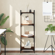 vidaXL 4 szintes barna tölgy színű szerelt fa könyvespolc 40x30x120 cm bútor