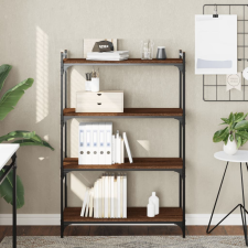 vidaXL 4 szintes barna tölgy színű szerelt fa könyvespolc 80x30x120 cm bútor