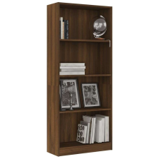vidaXL 4 szintes barna tölgyszínű fa könyvszekrény 60 x 24 x 142 cm bútor